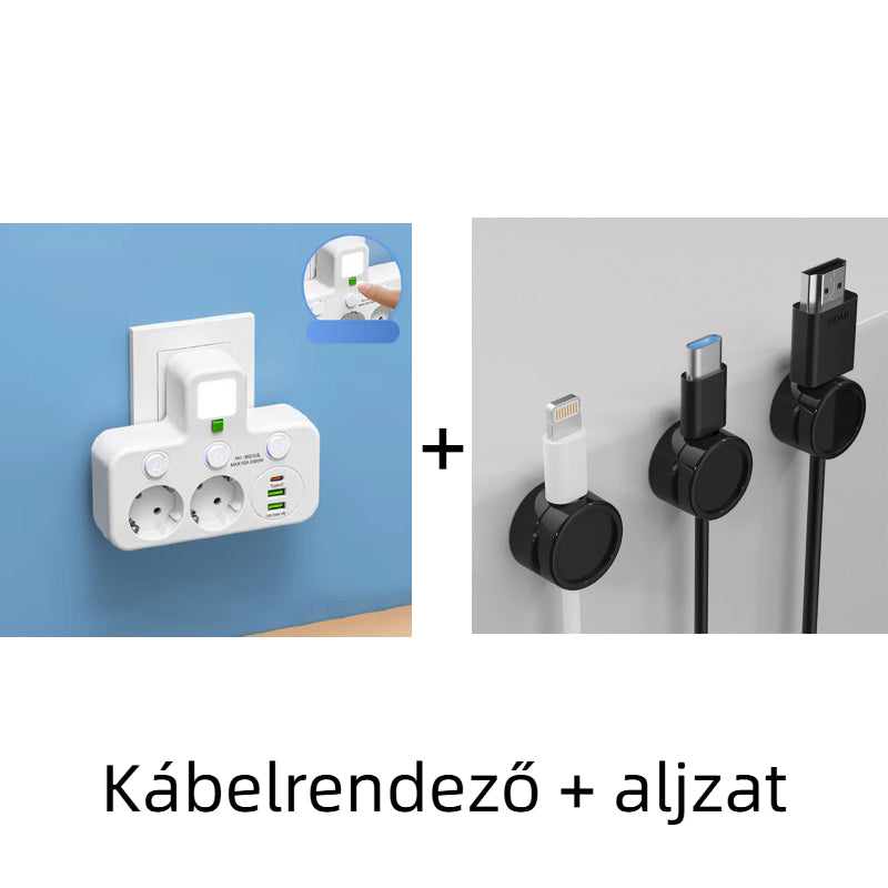 🔌⚡Chytrý napájecí kabel s USB porty (EU zástrčka)