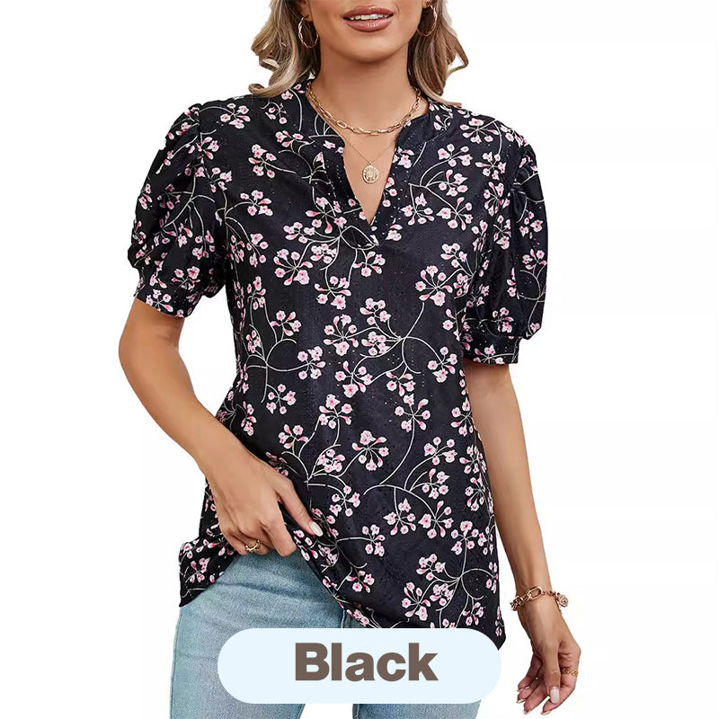 【M-2XL】🌸Dámský letní výstřih do V s potiskem
