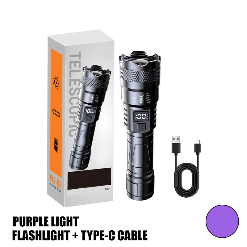 LED svítilna se silným světlem a výsuvným tělem