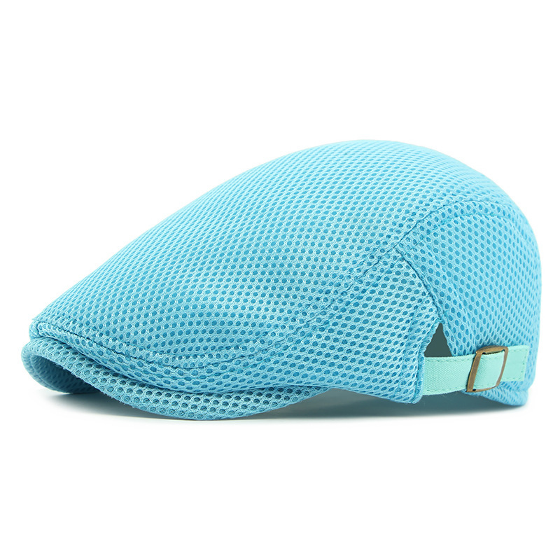 🧢 Vzdušná, plochá čepice s nastavitelným ramínkem – síťovaná tkanina, klasický styl čepice s břečťanem 🍁
