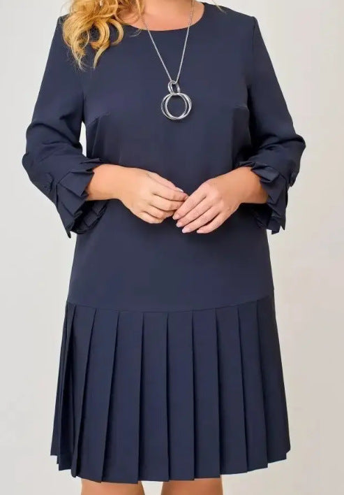 💌[S-5XL]👗Vysoce kvalitní, elegantní šaty v jednobarevné barvě
