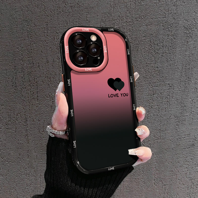 Matný gradientní kryt na iPhone – LOVE YOU & LUCKY Smiley Designs