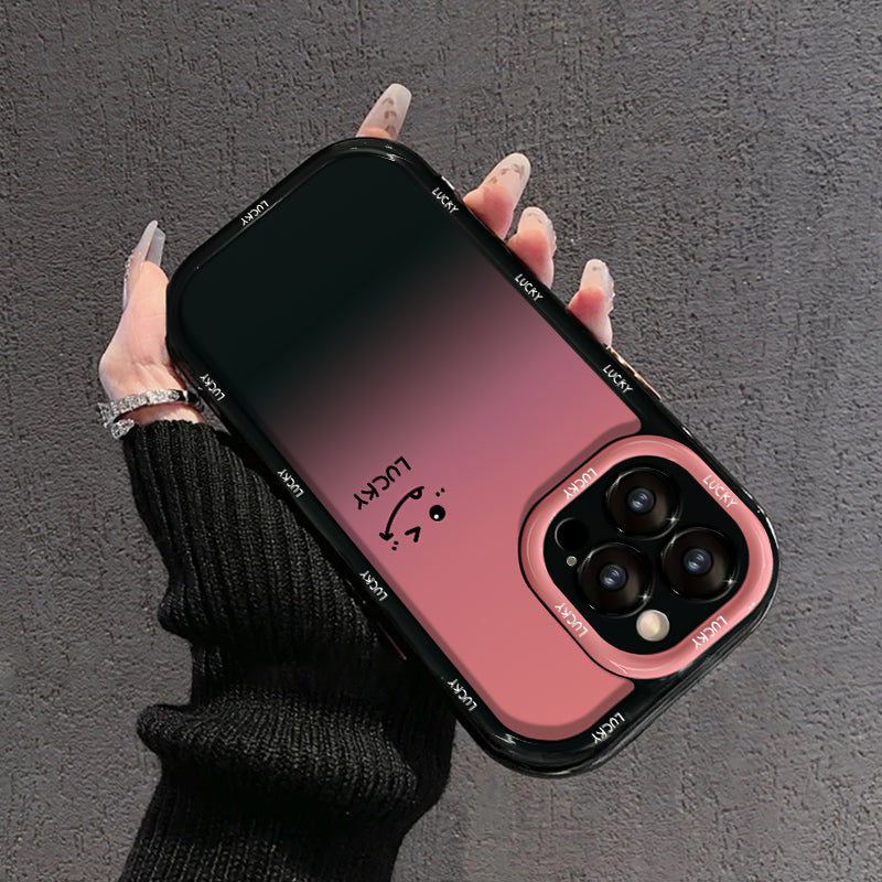 Matný gradientní kryt na iPhone – LOVE YOU & LUCKY Smiley Designs