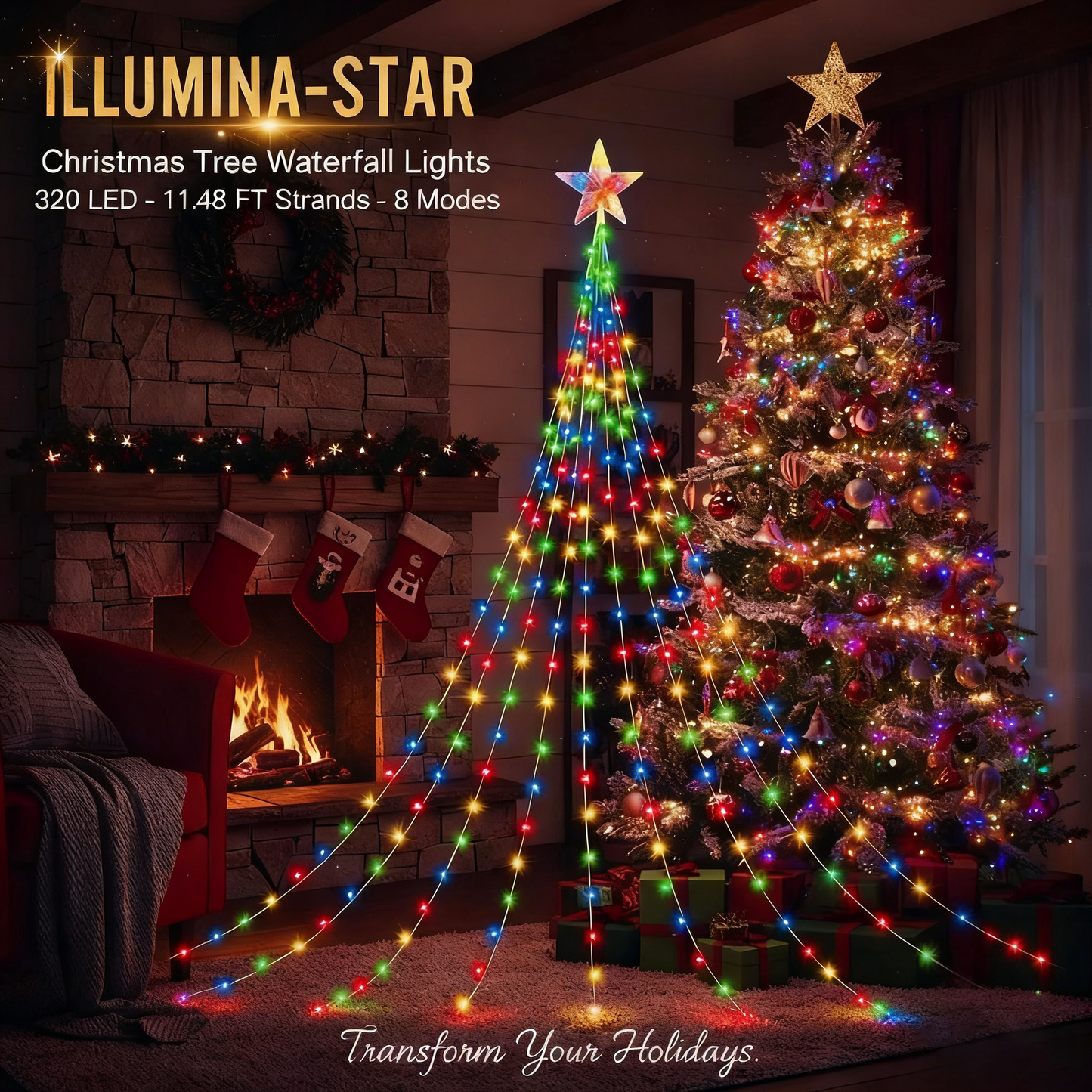 🎁Předčasný vánoční výprodej 50% SLEVA🎄Vánoční osvětlení Starlight Cascade