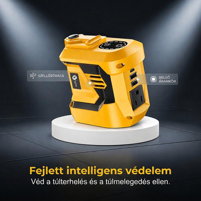 ⚡ Napájejte svá zařízení kdekoli – přenosný měnič napětí 300 W pro 18V baterie nářadí 🔋🛠️