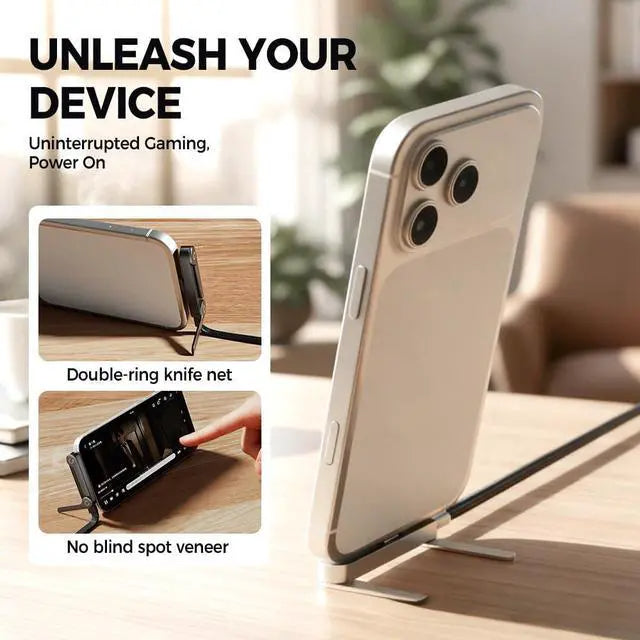 📱 240W opletený rychlonabíjecí kabel s vestavěným stojánkem na telefon - nový skládací odolný kabel USB-C typu C z roku 2026 (balení 2 kusů)