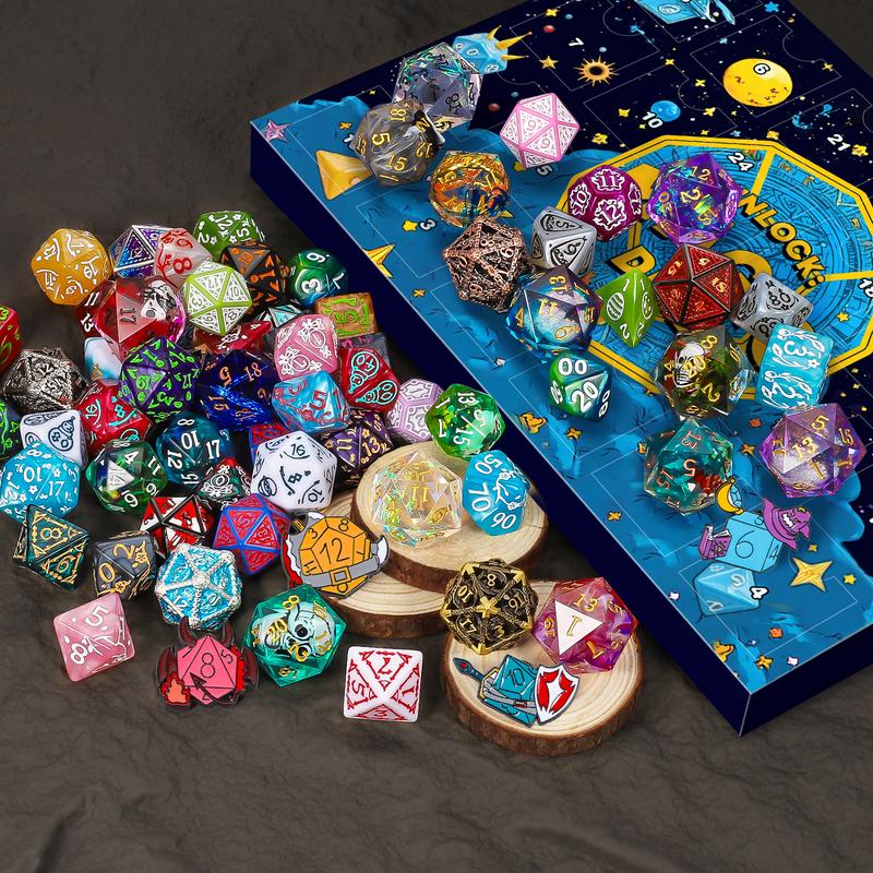 🔥POSLEDNÍ DEN SLEVA 49 % - 🎄🎲Adventní kalendář s vánočními kostkami na rok 2025 - s 24 dírkami, včetně razítka