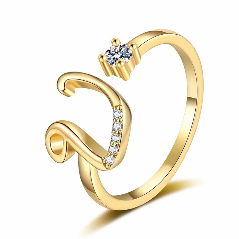 ⏳Časově omezená sleva 50 %⏰Nastavitelný třpytivý prsten s iniciálami pro ženy💍