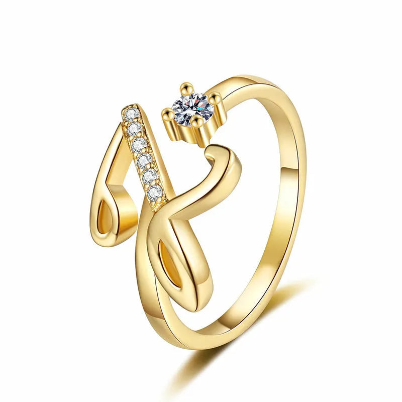 ⏳Časově omezená sleva 50 %⏰Nastavitelný třpytivý prsten s iniciálami pro ženy💍