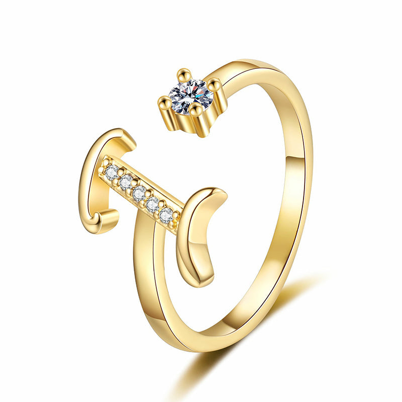 ⏳Časově omezená sleva 50 %⏰Nastavitelný třpytivý prsten s iniciálami pro ženy💍