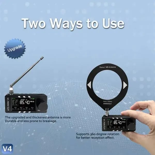 📻Vylepšený rádiový přijímač ATS Mini V4 Si4732 s DSP procesorem pro všechna pásma