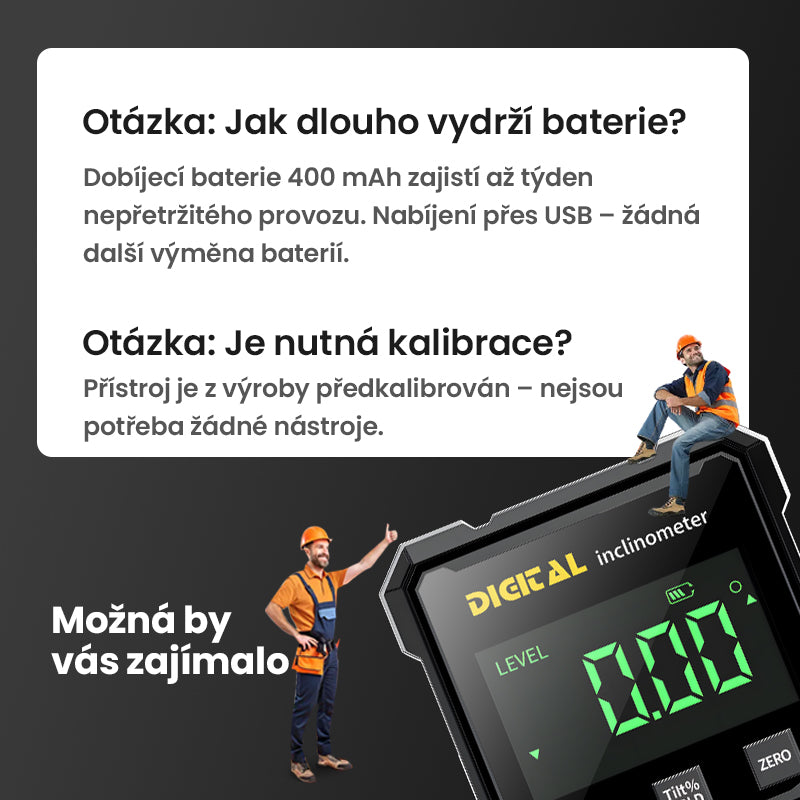 📐4 stranný magnetický digitální úhloměr s laserem