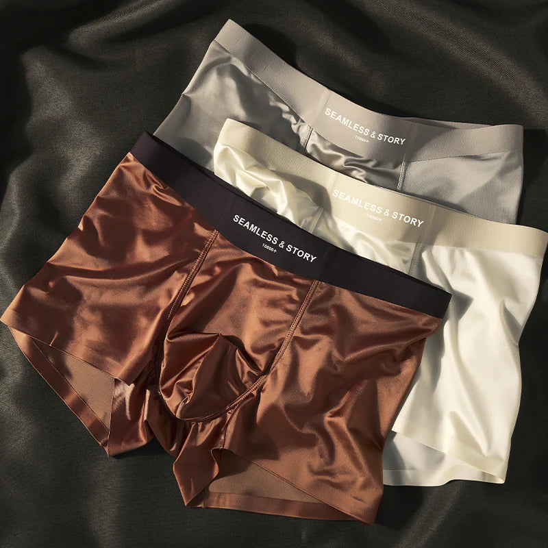 (3 ks.) Elegantní pánské boxerky Ice Silk s antimikrobiálním efektem od Mulberry Silk