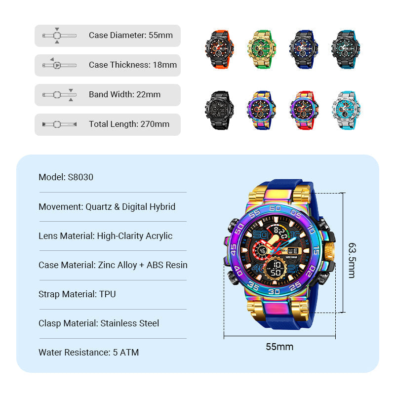 ⌚ Multifunkční LED hodinky – vodotěsný digitální displej