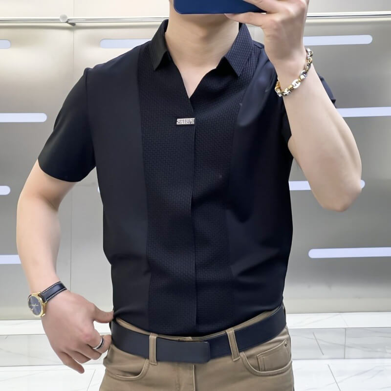 👔 Pánská patchworková košile v business neformálním stylu
