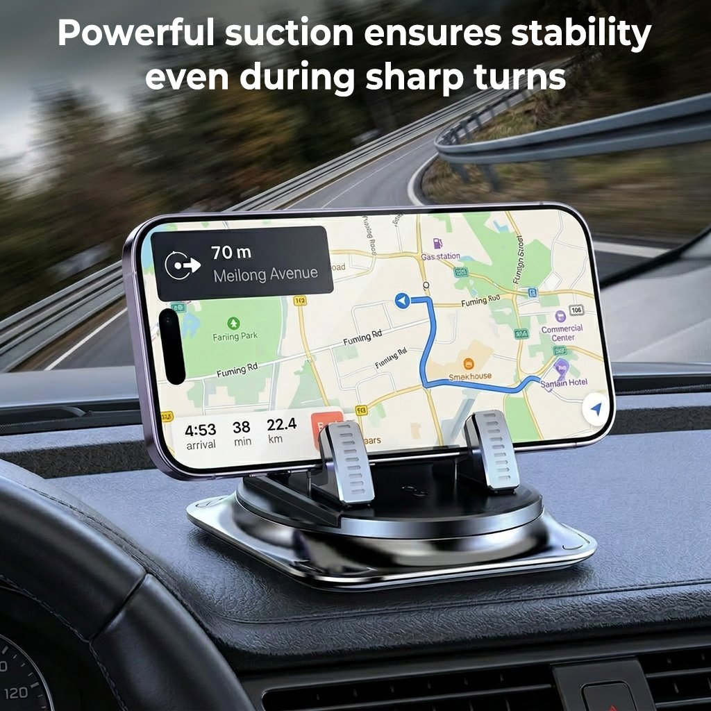 360° otočný držák telefonu do auta, přísavka pro všechny telefony, univerzální držák do auta s ochranou proti otřesům