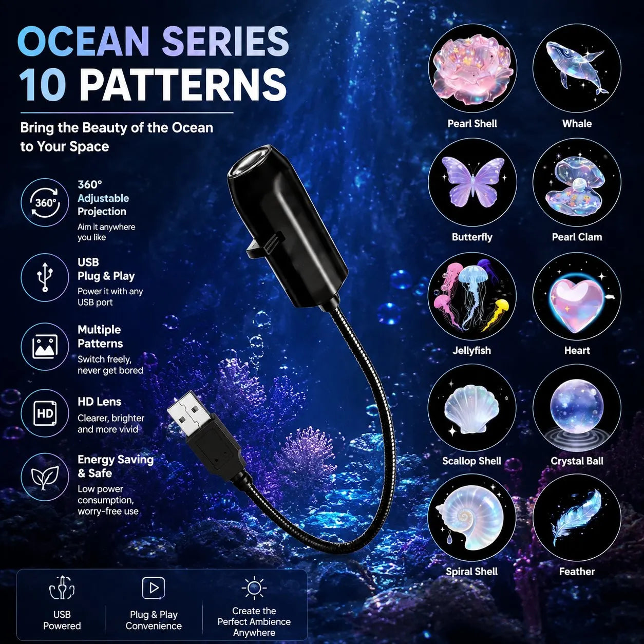 ✨ HD projektor hvězdné oblohy s technologií plug-and-play
