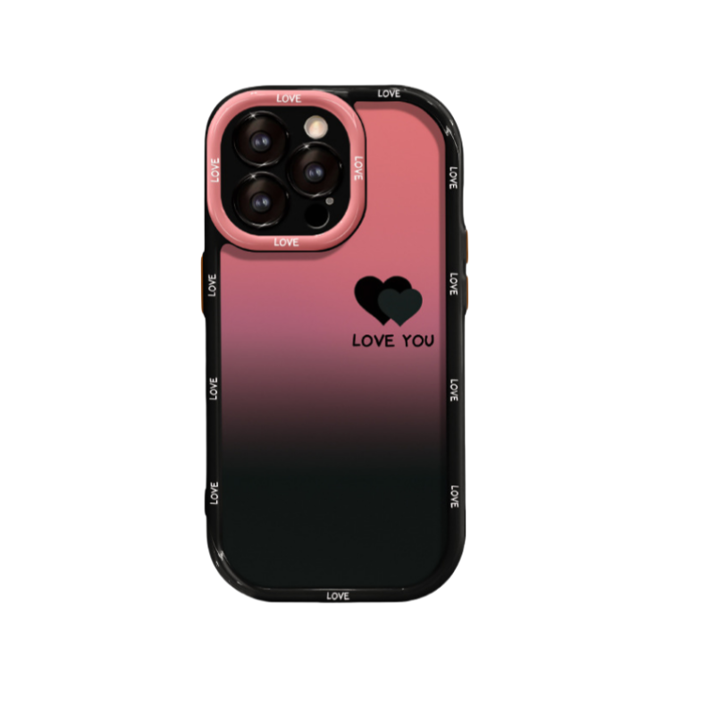 Matný gradientní kryt na iPhone – LOVE YOU & LUCKY Smiley Designs