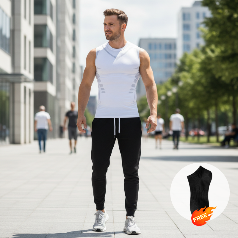 🔥💪 Časová promo sleva 50%! Pánský iontový tvarovací vesta, chladivá komprese ✨