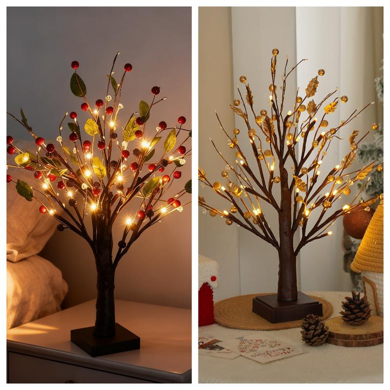 Vánoční LED lampa na strom s bobulemi