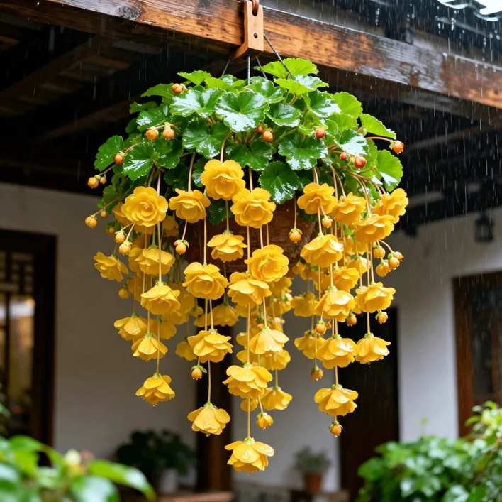 💥 Král květů v závěsném koši č. 1 – Kaskádovité cibulky begónií 💐