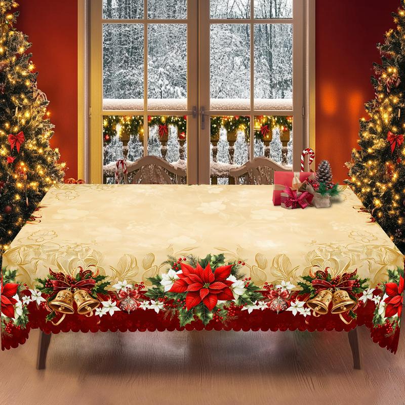 Prémiový vánoční ubrus - okouzlující motiv Santa Clause a soba pro radostné chvíle s rodinou