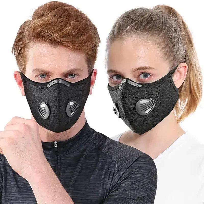 💖Opakovaně použitelná maska s uhlíkovým filtrem – vyrobeno pro aktivní životní styl