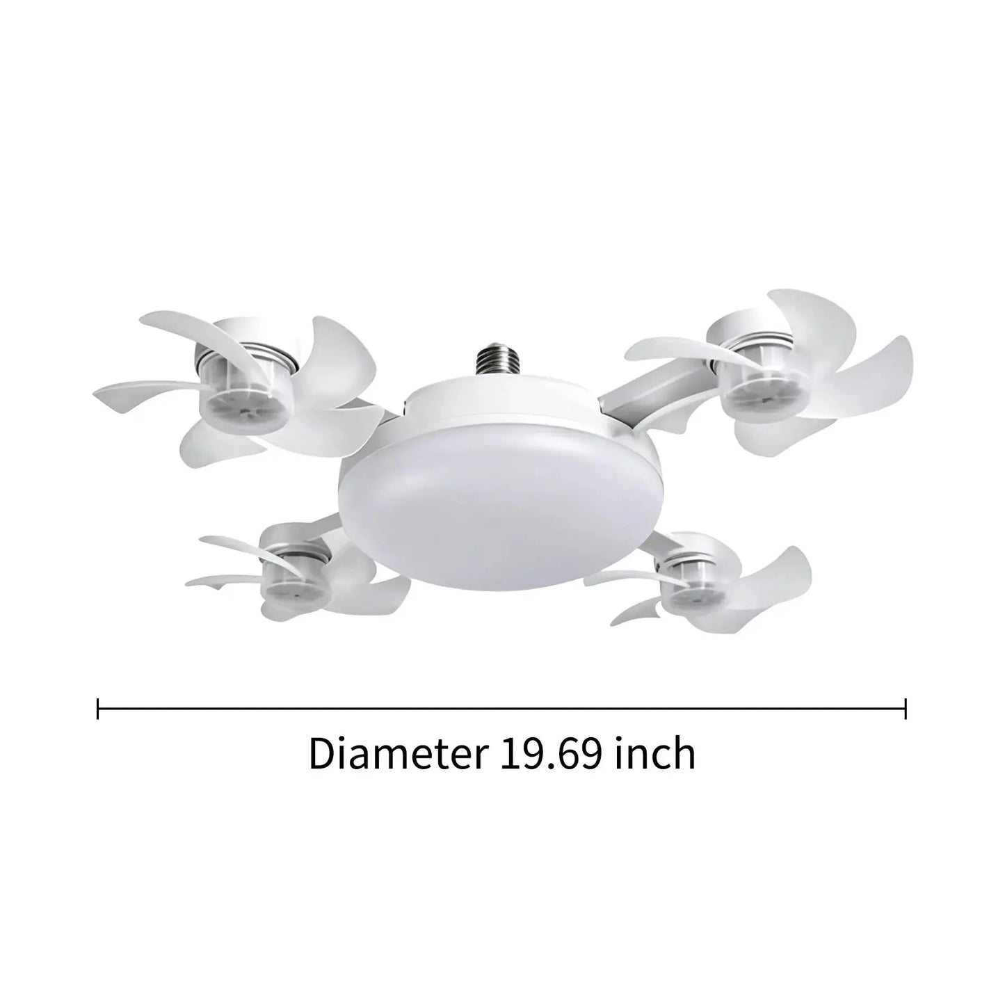 Moderní stropní ventilátorová lampa se závitem E27 (model 2026) - tichý 2v1 LED ventilátor s dálkovým ovládáním