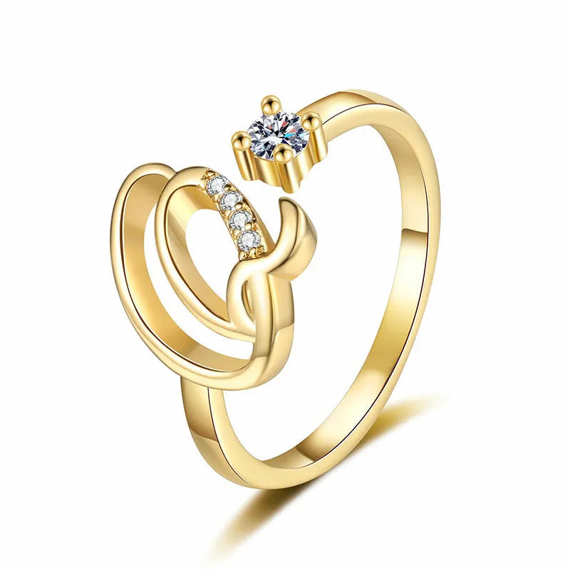 ⏳Časově omezená sleva 50 %⏰Nastavitelný třpytivý prsten s iniciálami pro ženy💍