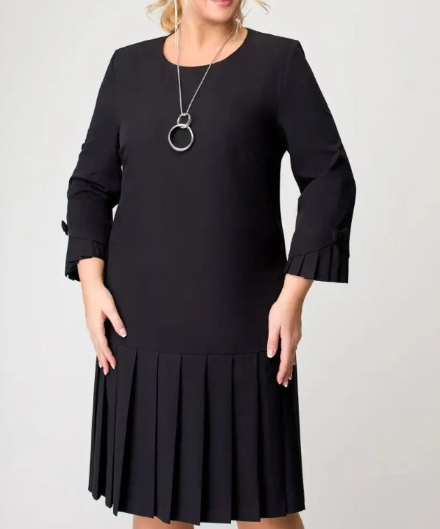💌[S-5XL]👗Vysoce kvalitní, elegantní šaty v jednobarevné barvě