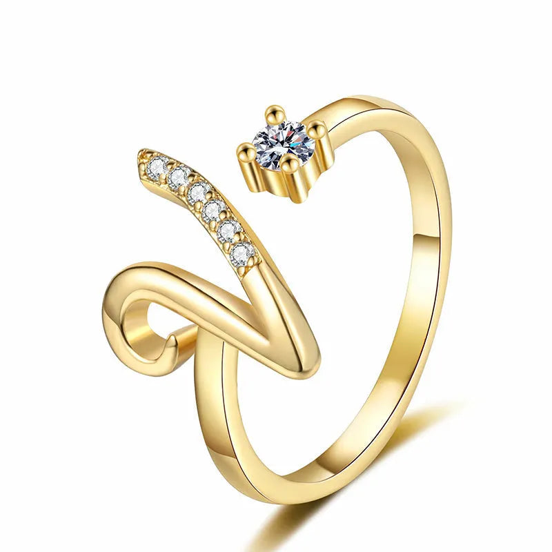 ⏳Časově omezená sleva 50 %⏰Nastavitelný třpytivý prsten s iniciálami pro ženy💍