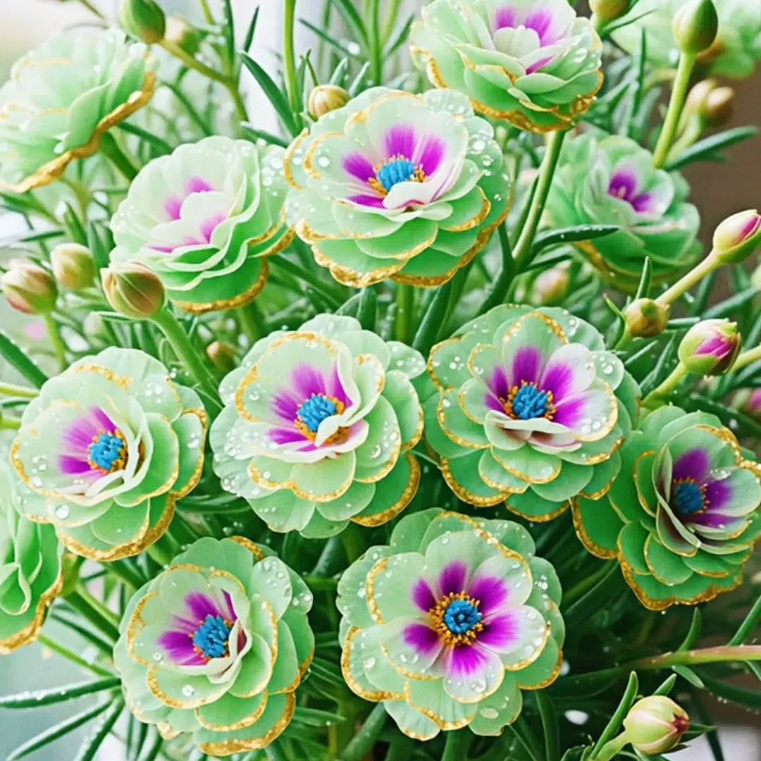 Zlatá krajková portulaka🌸✨ Nádherné dvojité květy pro bezproblémové letní zbarvení