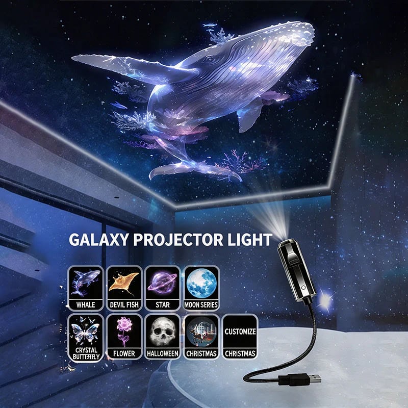 USB projektor Galaxy a noční světlo s motivem měsíce