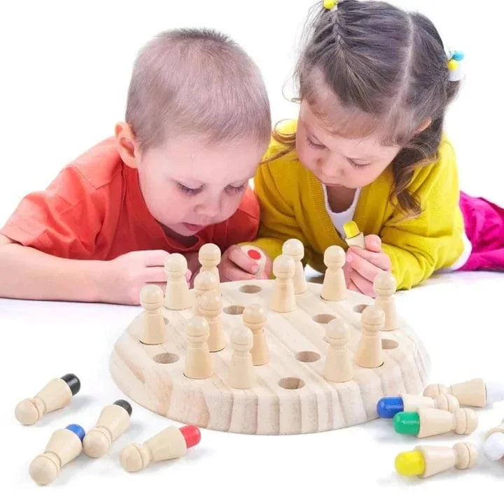 【👶Zlepšete logické myšlení svého dítěte a posílete rodinné vztahy】Dřevěné pexeso a omalovánky pro děti i dospělé