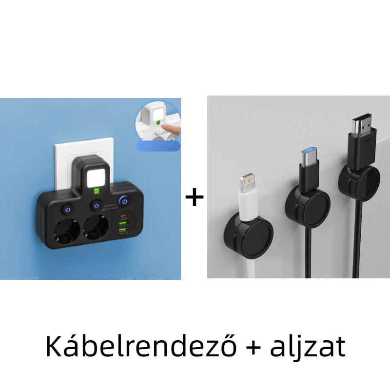 🔌⚡Chytrý napájecí kabel s USB porty (EU zástrčka)