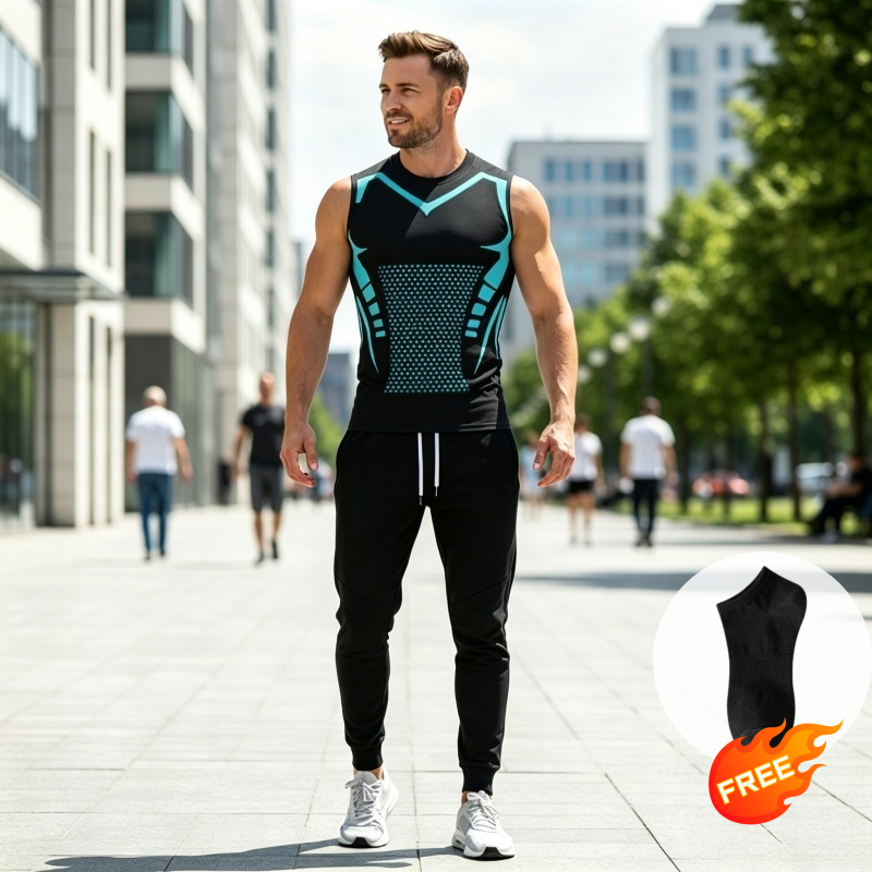 🔥💪 Časová promo sleva 50%! Pánský iontový tvarovací vesta, chladivá komprese ✨