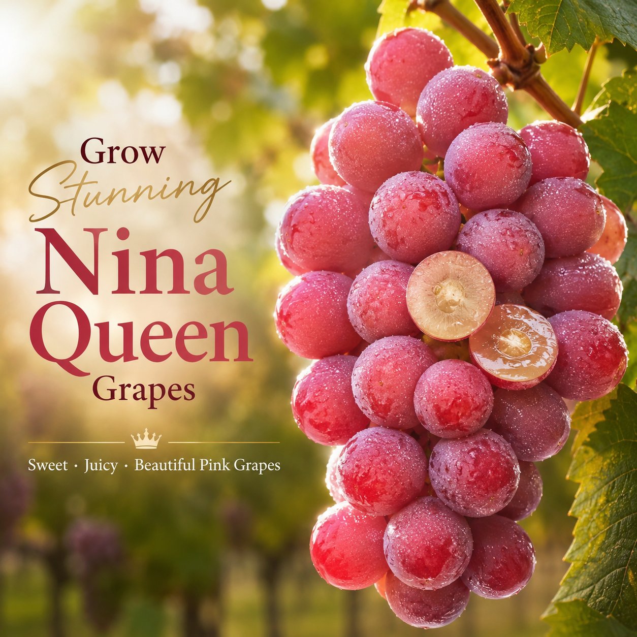 Limitovaná nová odrůda – hroznová semínka Queen Nina pro sladké a šťavnaté zahradní sklizně 🍇