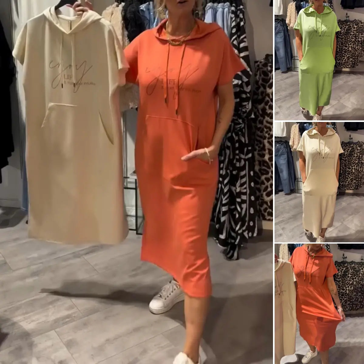 💥🔥👗[S-5XL]Nové letní volné, pohodlné a prodyšné šaty s mikinou velké velikosti, rok výroby 2025
