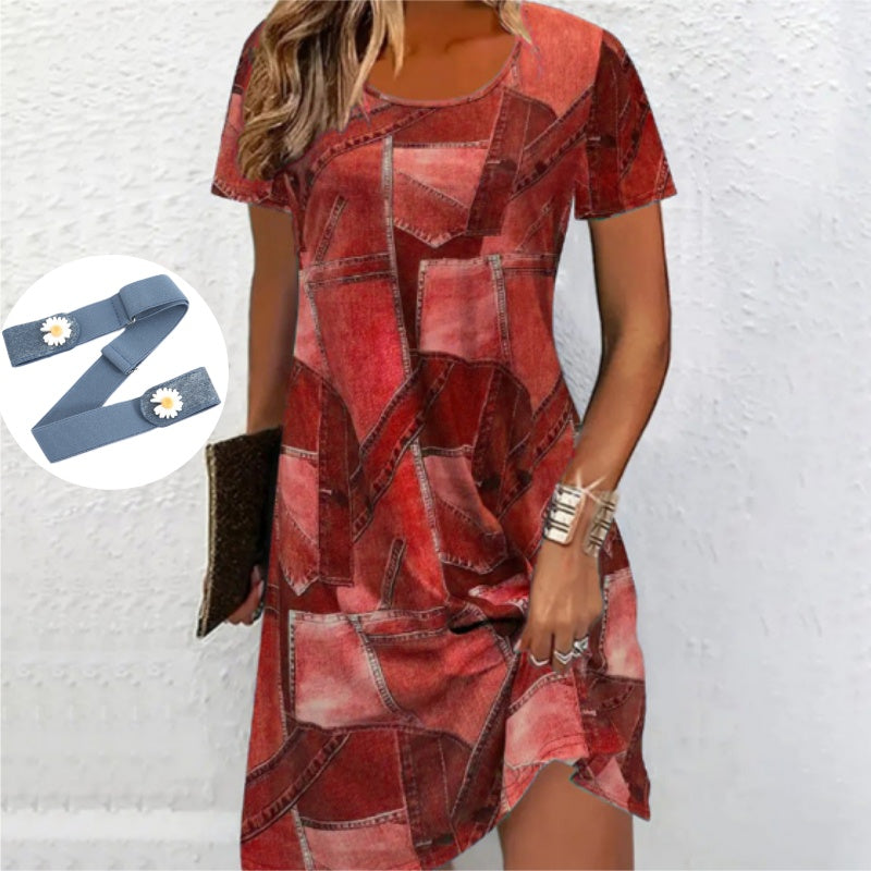 👗Dámské ležérní šaty s patchworkovým vzorem