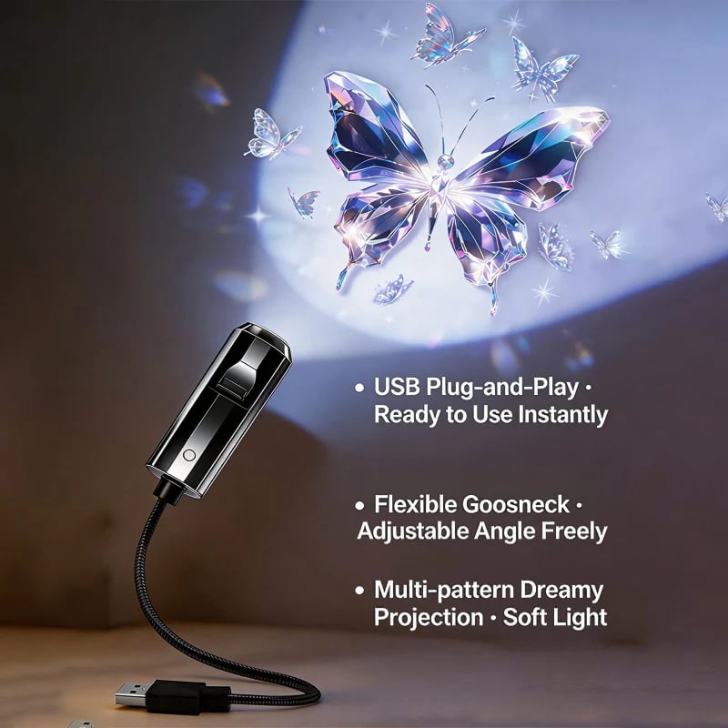 USB projektor Galaxy a noční světlo s motivem měsíce