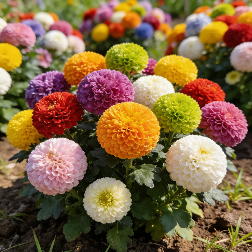 🏵️ Barevná semínka chryzantém – jako živé pingpongové míčky ve vaší zahradě!