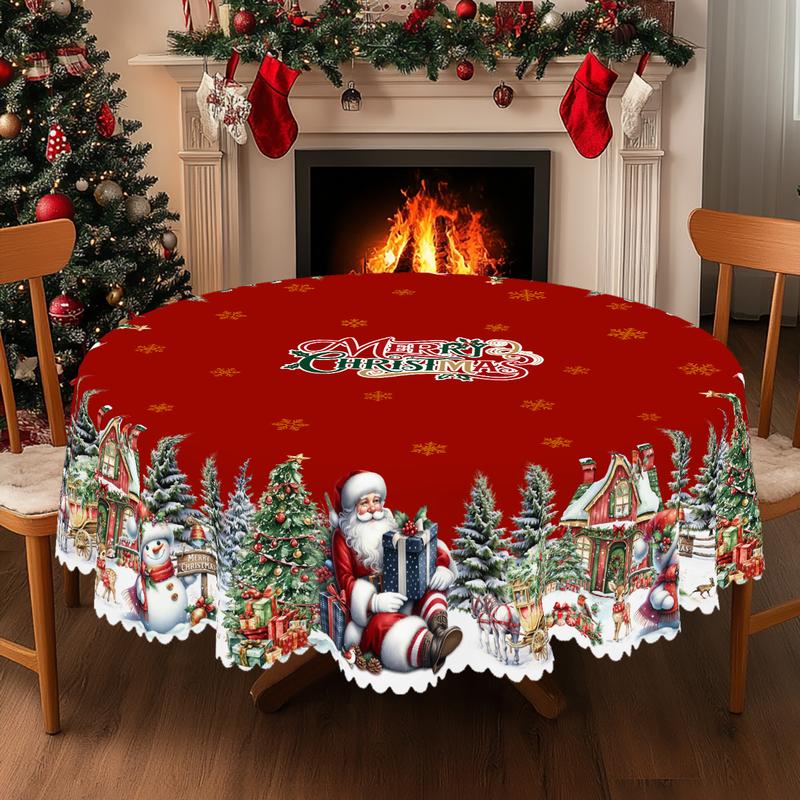 Prémiový vánoční ubrus - okouzlující motiv Santa Clause a soba pro radostné chvíle s rodinou