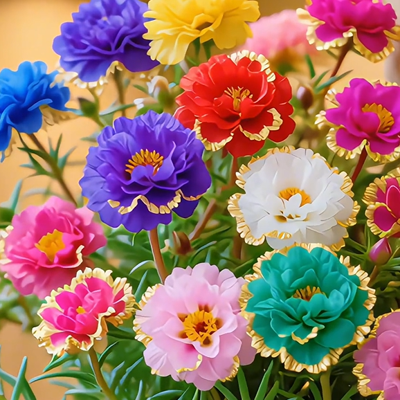 Zlatá krajková portulaka🌸✨ Nádherné dvojité květy pro bezproblémové letní zbarvení