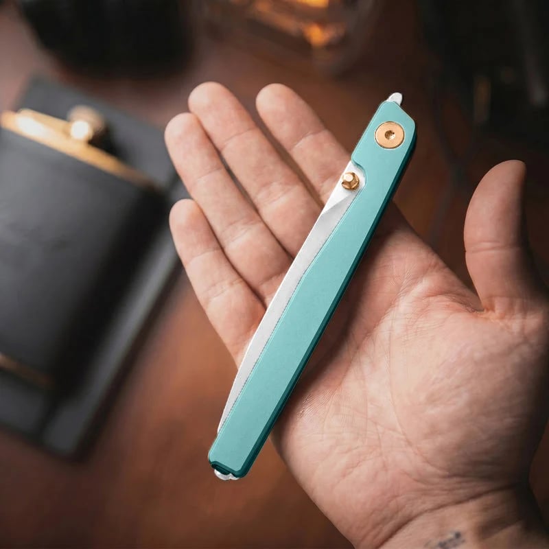 🔥Poslední den výprodeje 50% SLEVA🎉Dlouhý nůž s Liner Lock Front Flipper a černou hliníkovou rukojetí