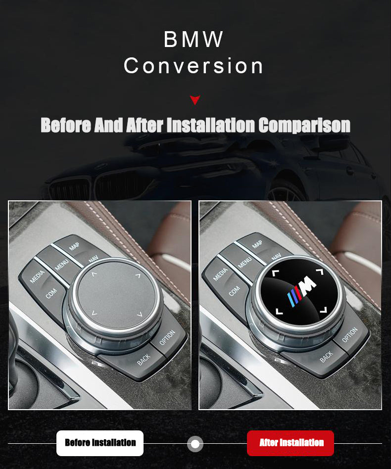 Dekorativní nálepka na knoflík multimediálního systému BMW