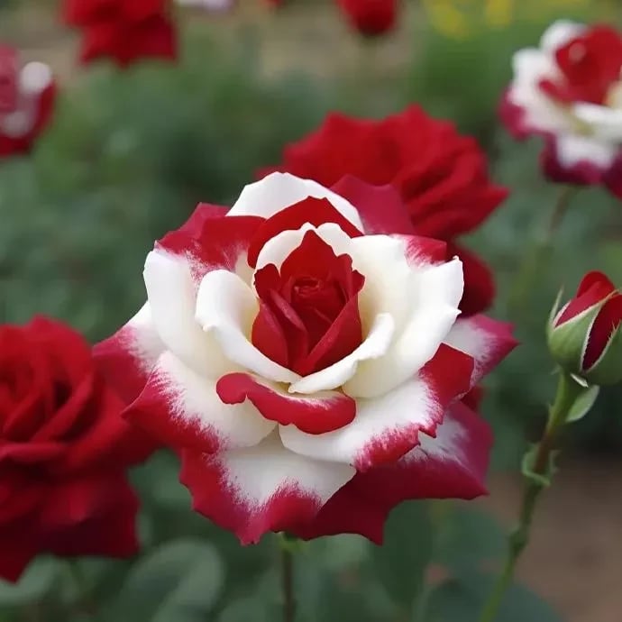 🌹 200/1000 ks. Vzácná semínka dvojité červenobílé růže - zářivý květ