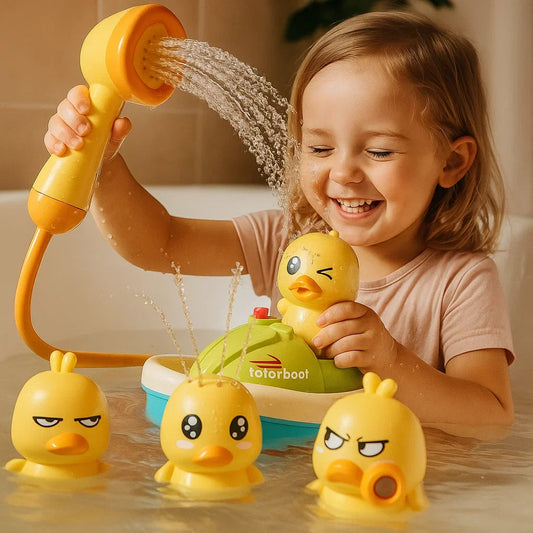 🦆 Elektrická vodní hračka s kachní lodičkou – stříkající voda a interaktivní zábava! 💦
