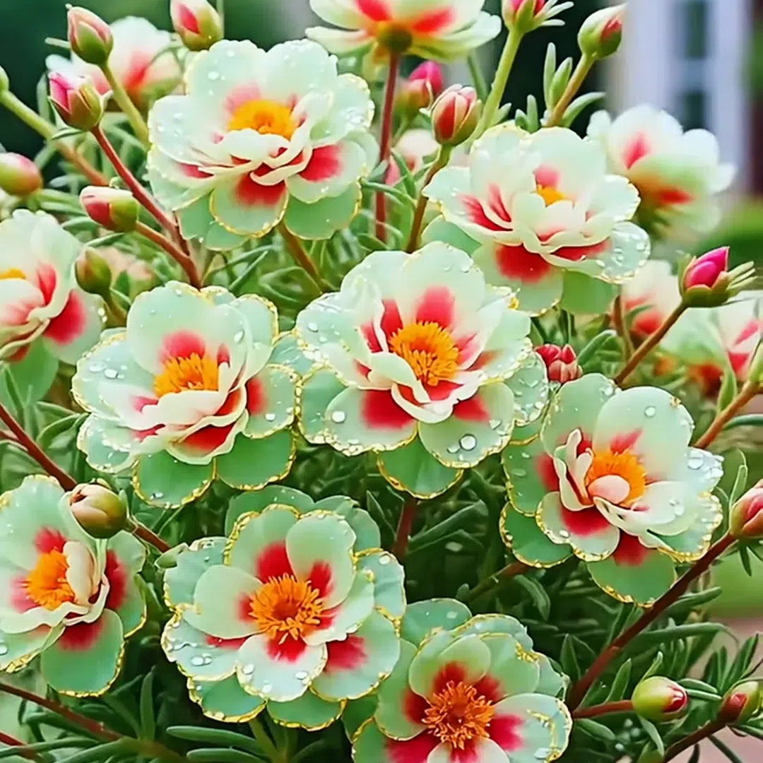 Zlatá krajková portulaka🌸✨ Nádherné dvojité květy pro bezproblémové letní zbarvení