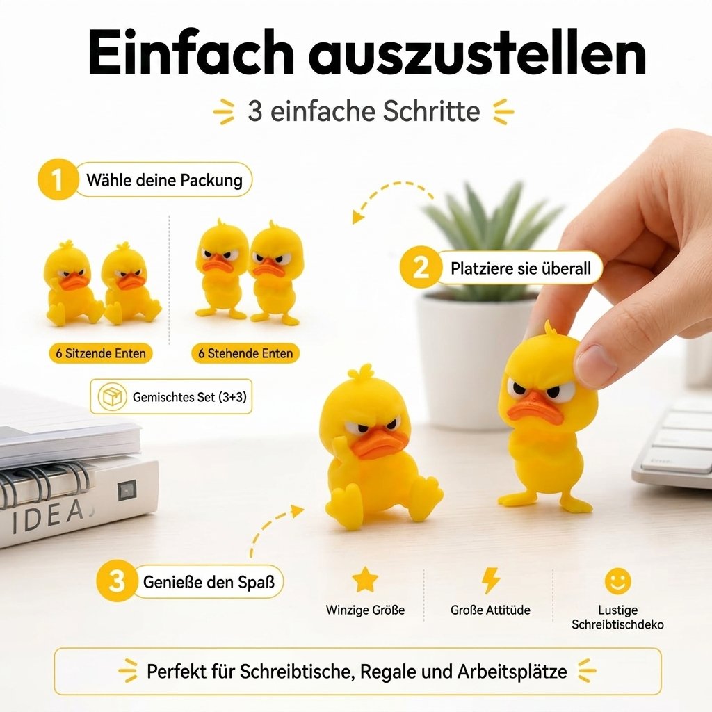 😠 Figurka rozzlobené kachny na stůl – Dodajte svému stolu drzý nádech! 🐥