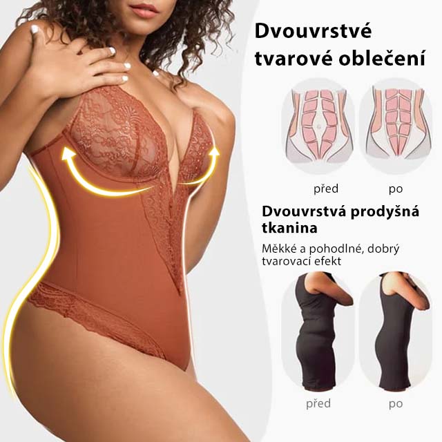 Sexy tvarované oblečení s krajkovým výřezem